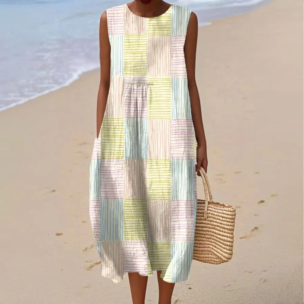 Elena - Lightweight Cotton Striped Dress