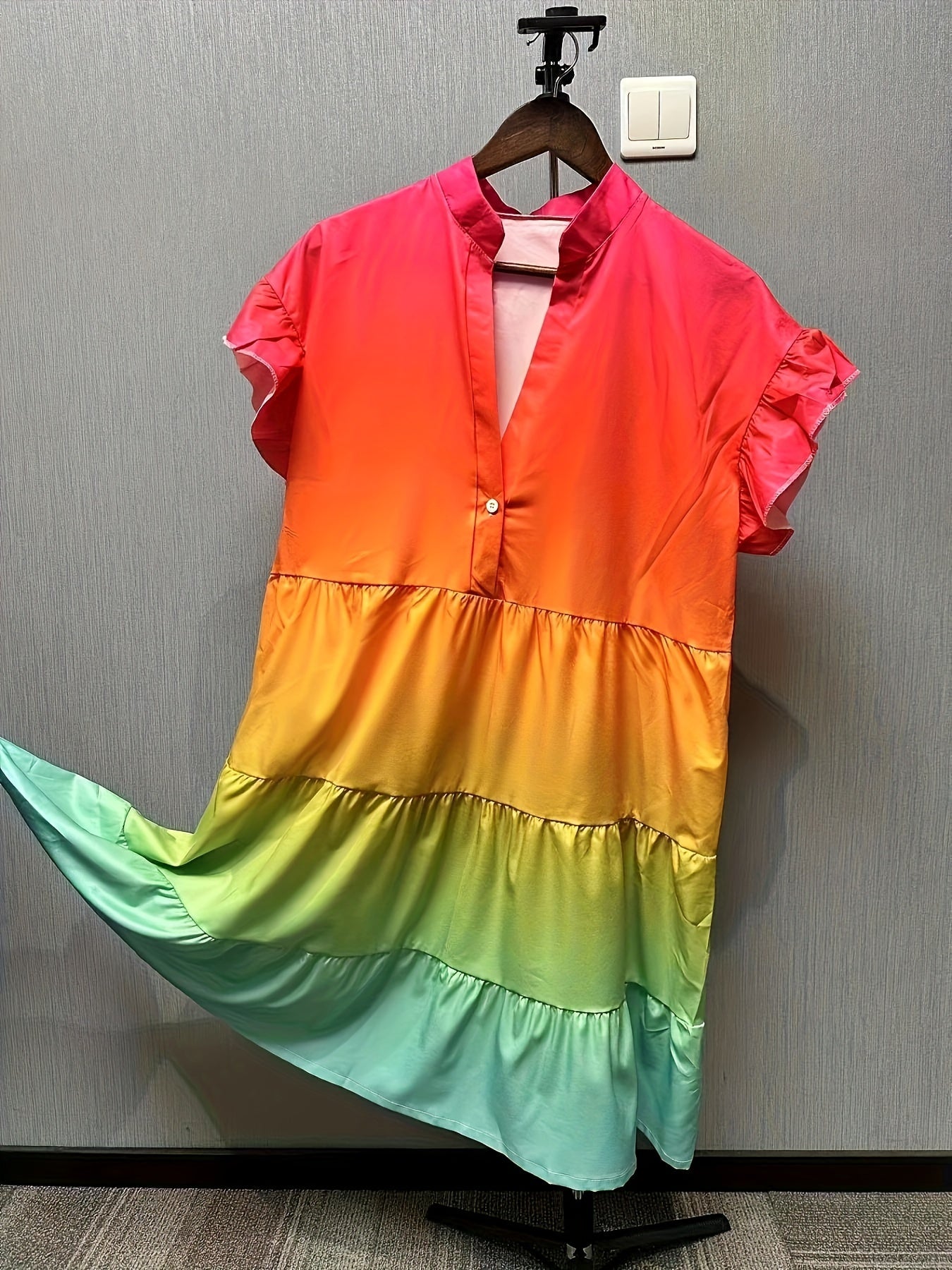 Oriana - Effortless Elegance Rainbow Color Dress