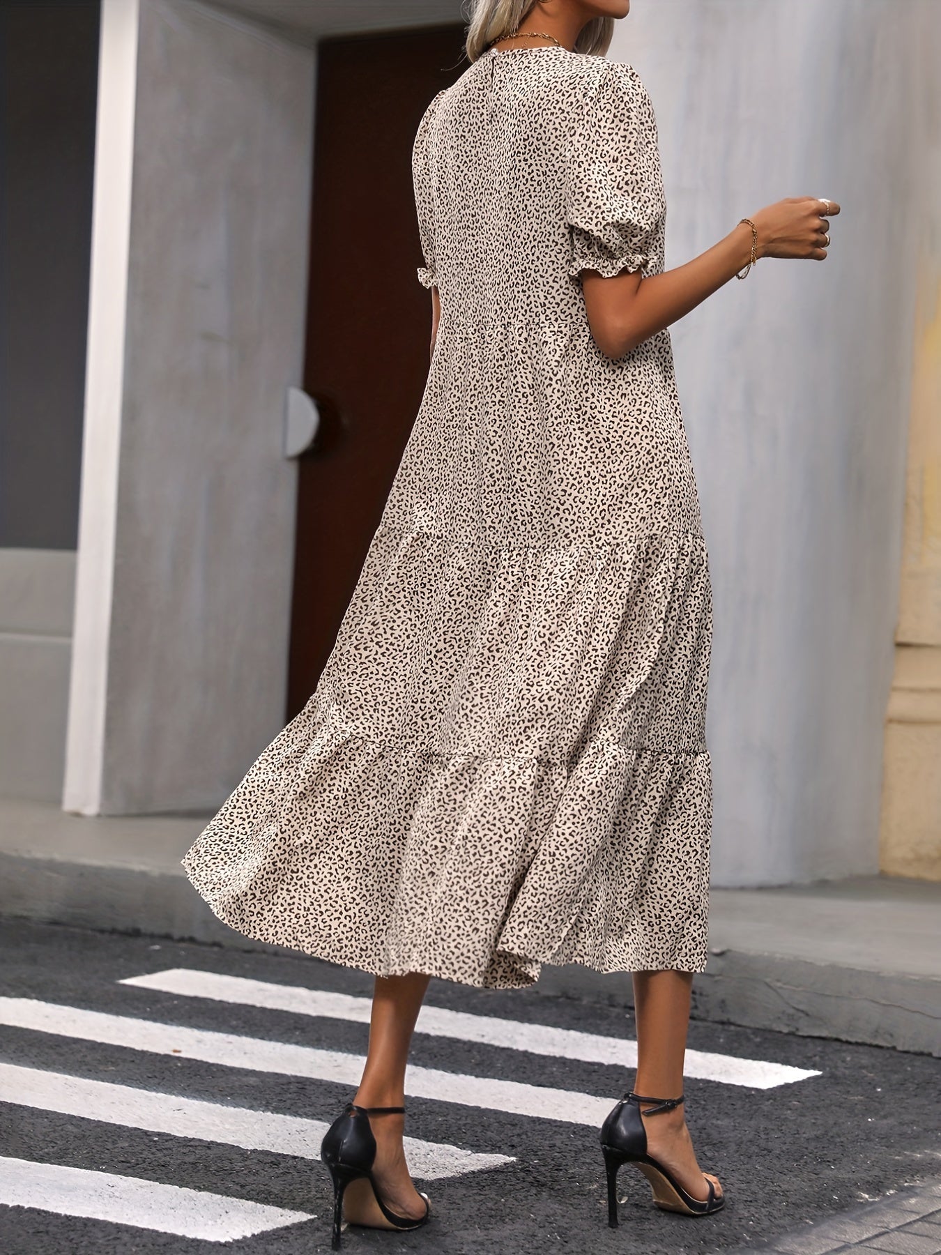 Raiza - Tiered Puff Sleeve Dress