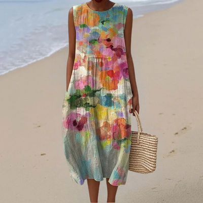 Lina – Watercolor Floral Dress