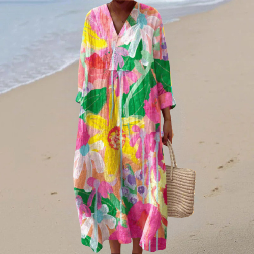 Lina – Watercolor Floral Dress