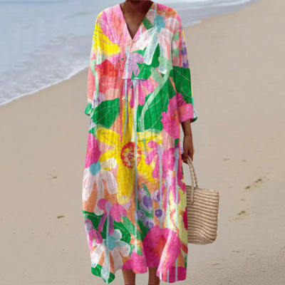 Lina – Watercolor Floral Dress