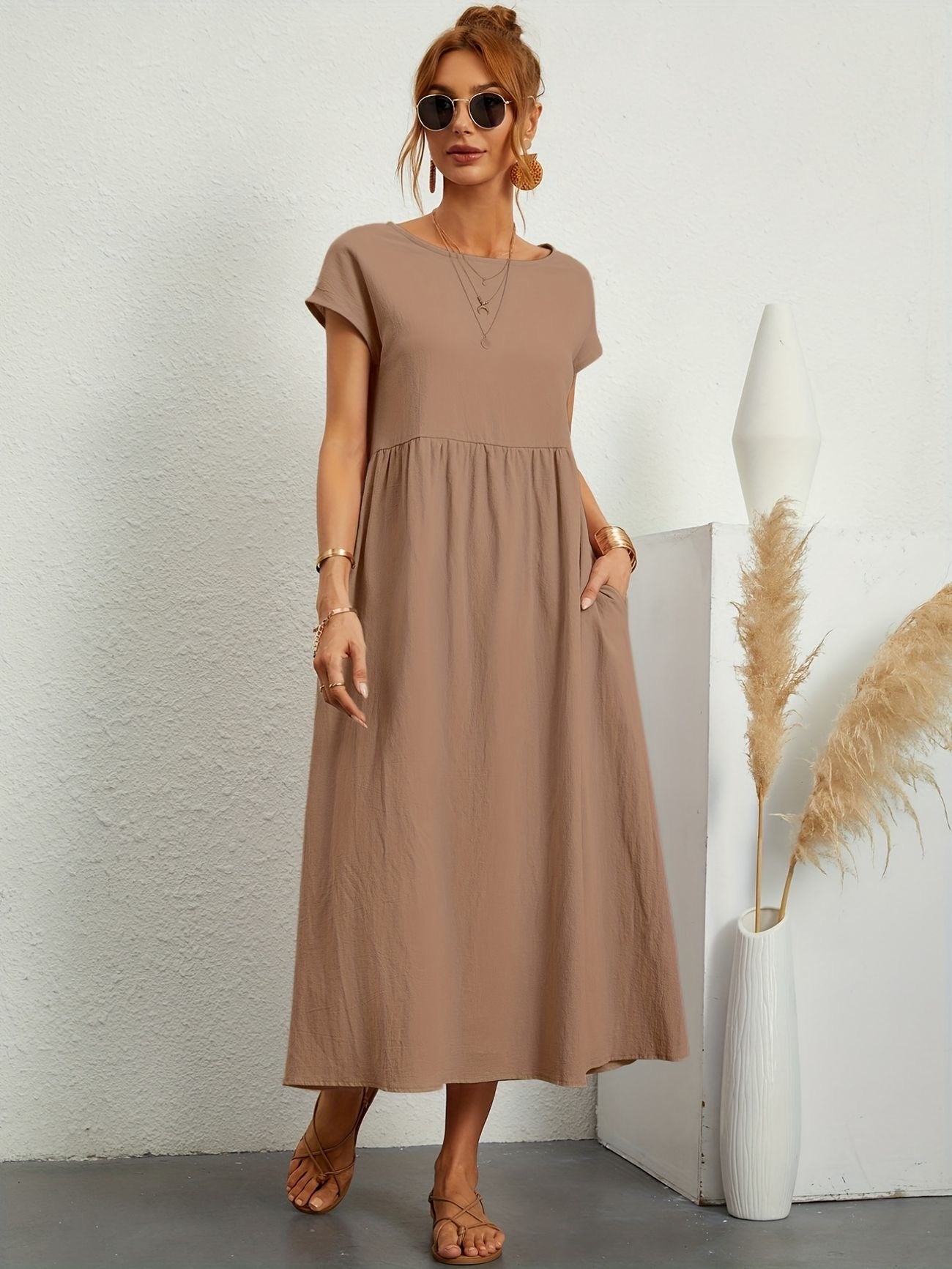 Kimber - Casual O-Neck Midi Dress