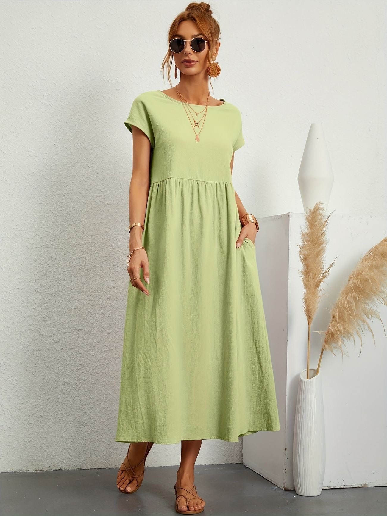 Kimber - Casual O-Neck Midi Dress