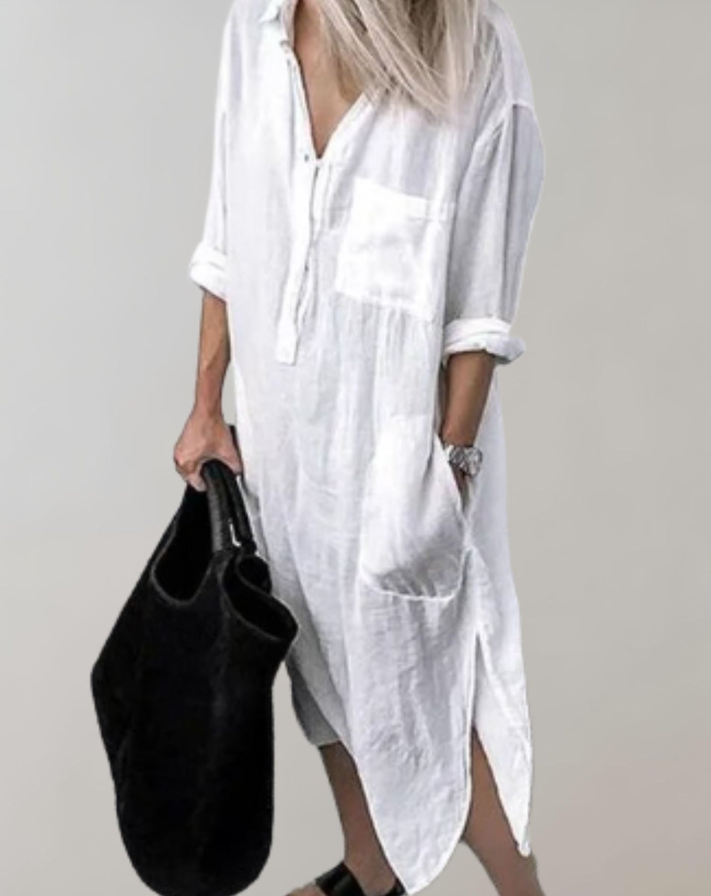Aubrey - Casual Pocket Shirt Style Dress