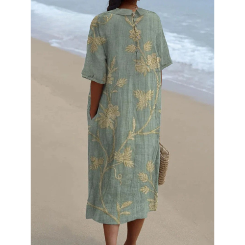 Anaëlle - Floral Dress with Peter Pan Collar