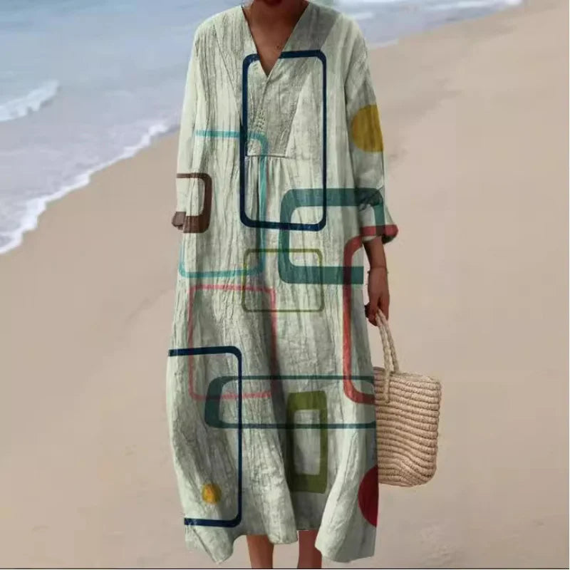 Iris - Bright Green Dress with Black Stripes