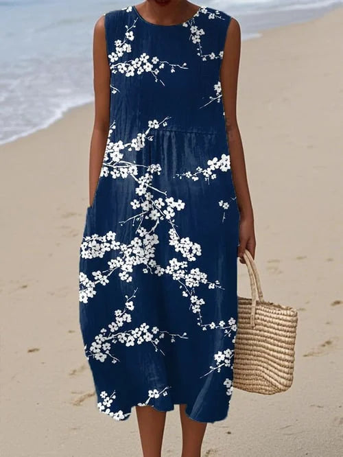 Tess – Elegant Midi Dress with Floral Pattern