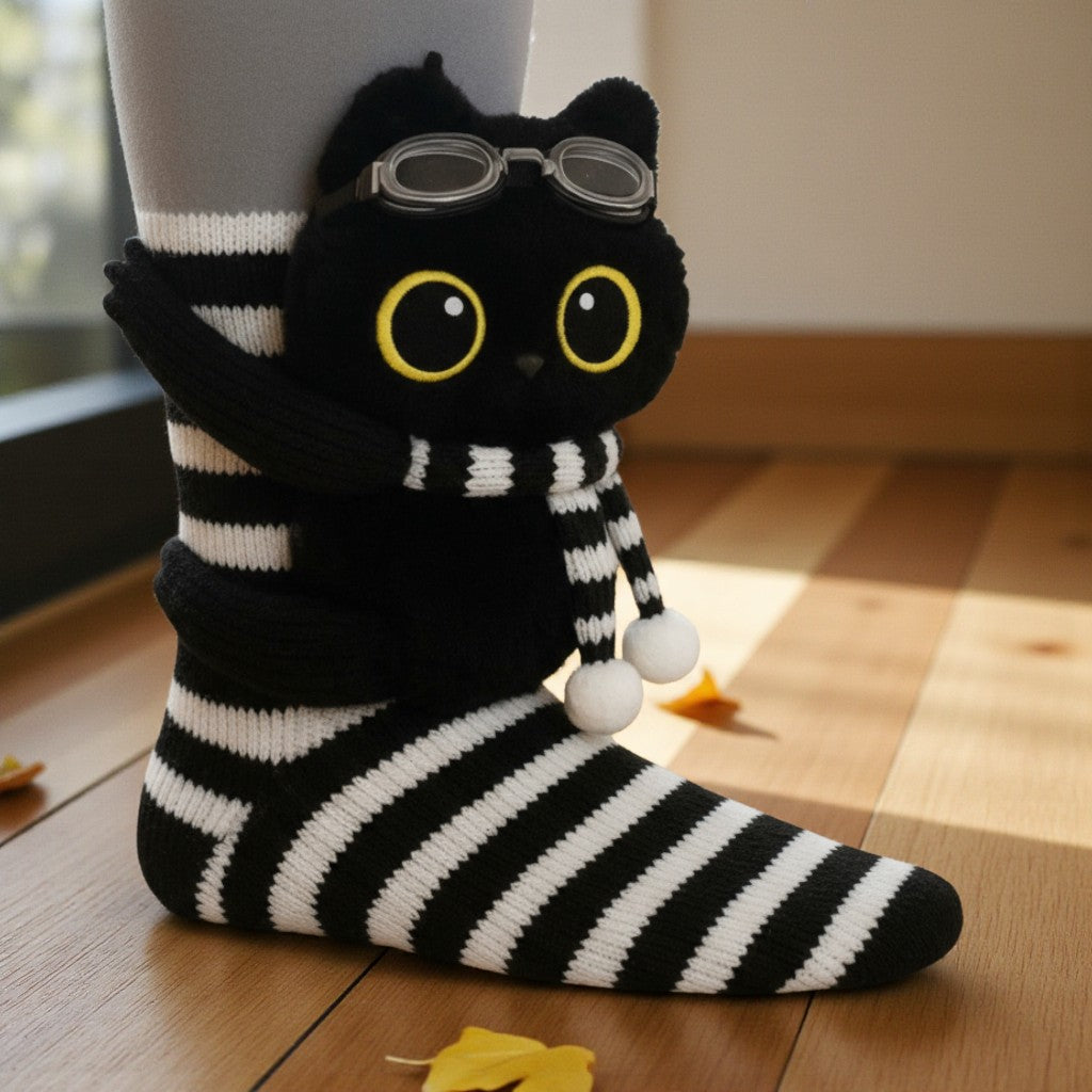 Pawsome | Cozy Striped Cat Socks